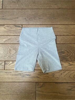 Province of Canada Cotton High-Rise Bike Shorts in Heather Gray